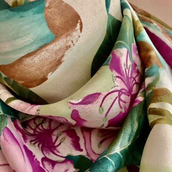 TROPICAL vintage scarf. Italian designer. - Picture 4 of 12